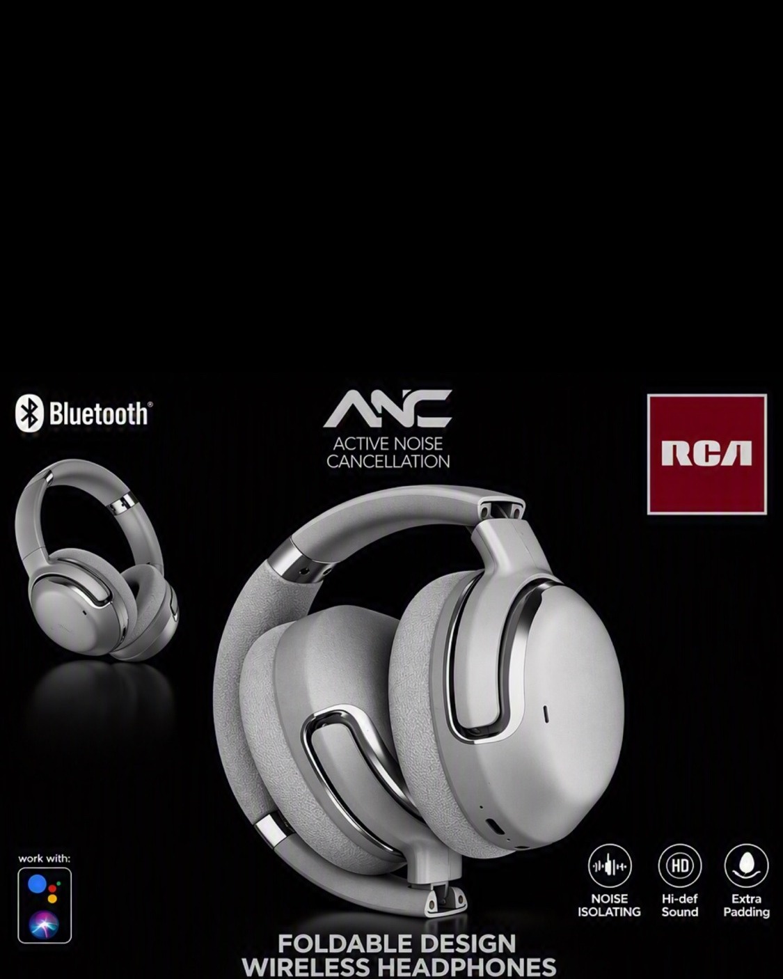 RCA Foldable ANC Wireless Headphones