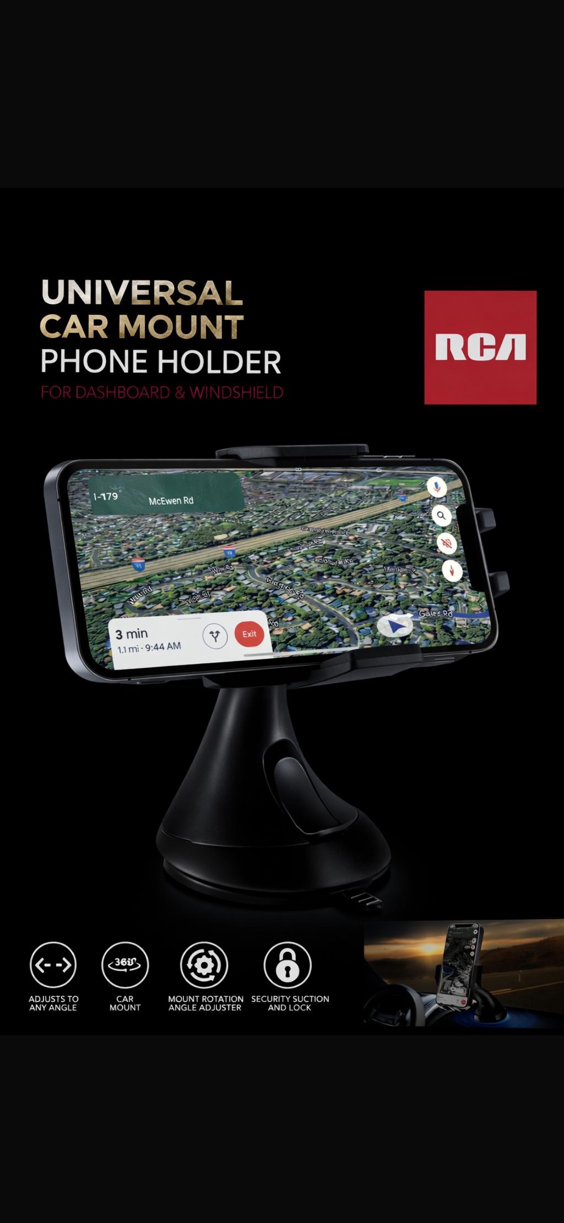 RCA Universal Car Mount Phone Holder