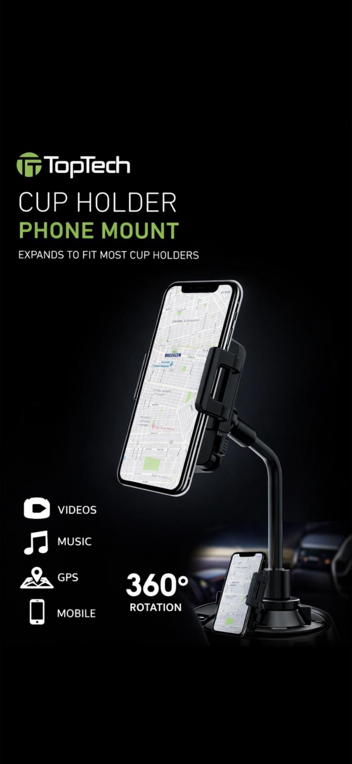 TopTech Cup Holder Phone Mount