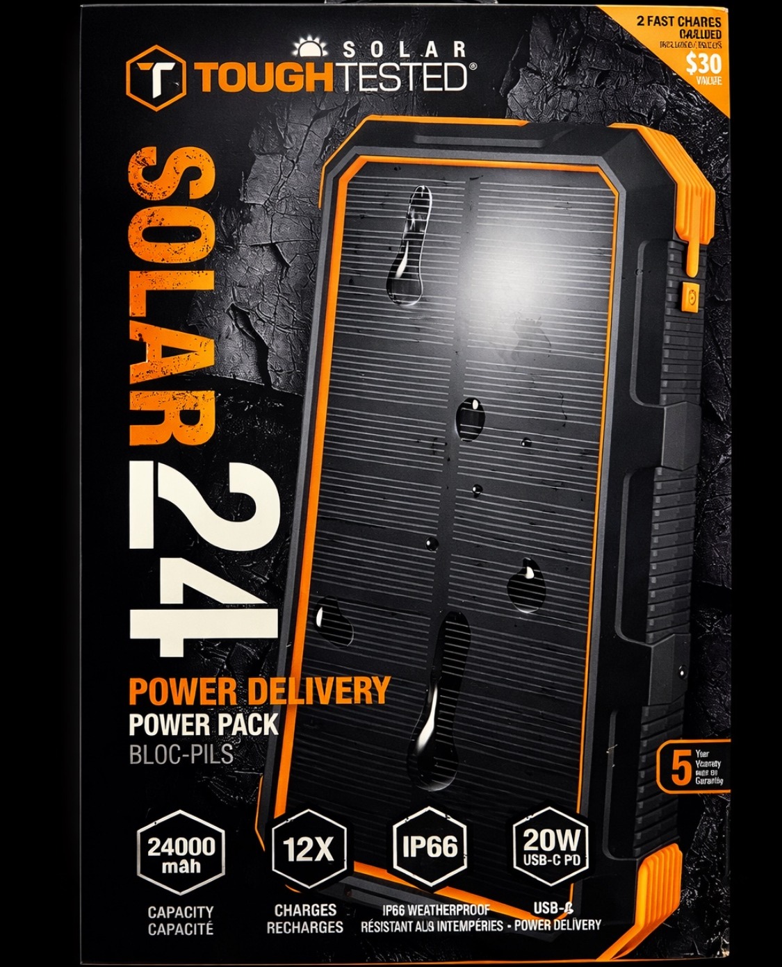 ToughTested ROC5 Solar Wireless Power Pack 5000mAh